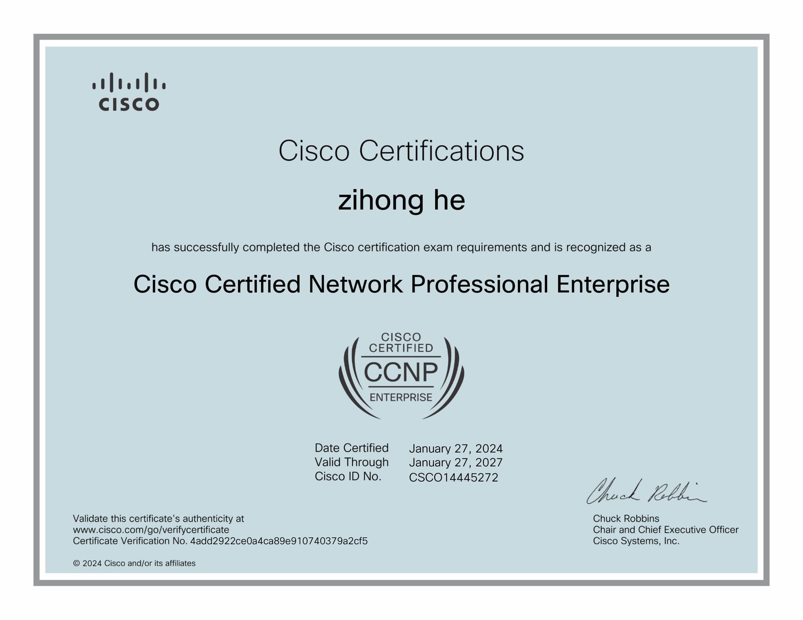 我的 CCNP 证书